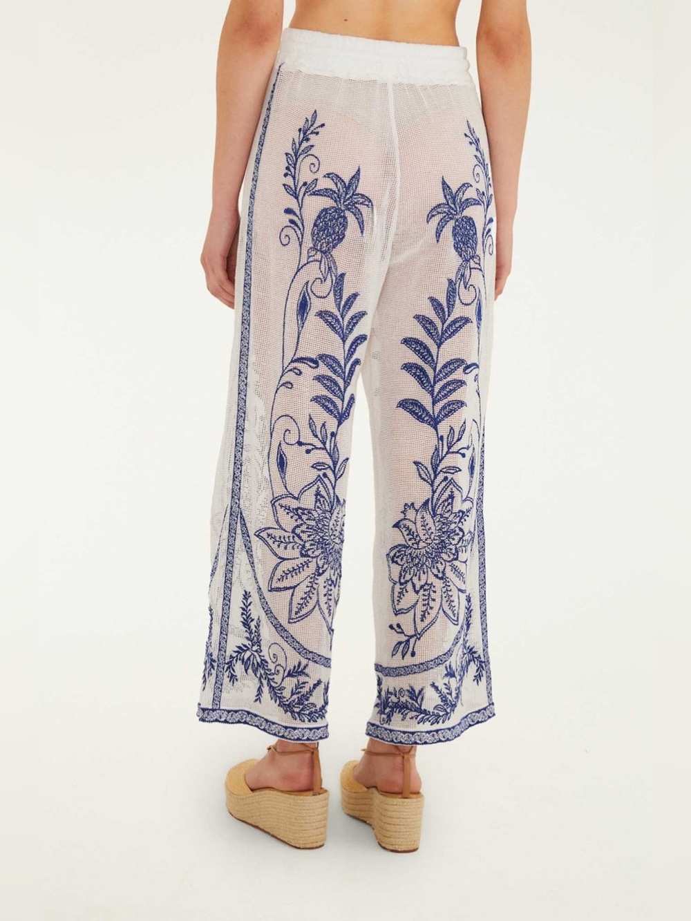 Farm Rio: Off-White Nina Embroidery Pants - Picture 2 of 8